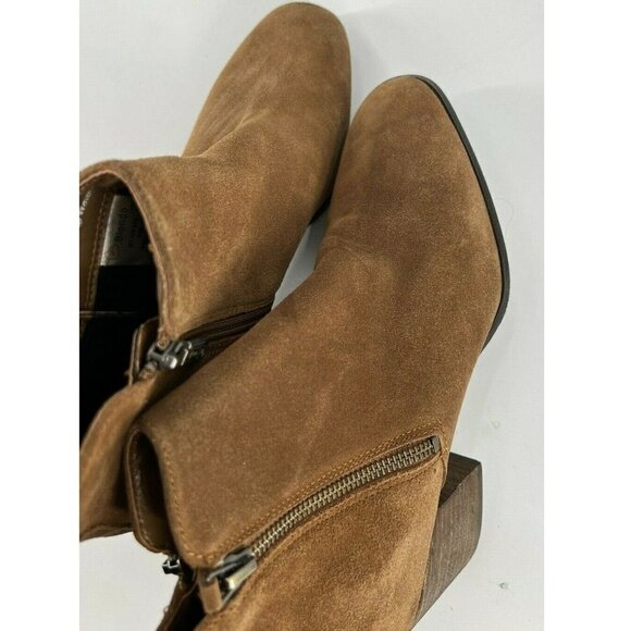 New Blondo Waterproof Siena Camel Brown Suede Heeled Ankle Boots/Booties 11M - Picture 8 of 9